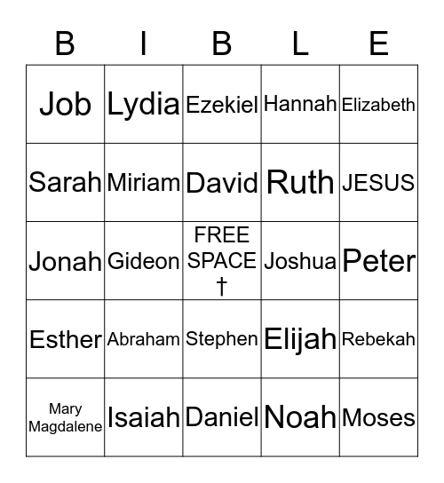 † BIBLE BINGO † Bingo Card