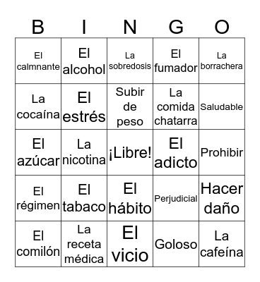 SPA 7-8 Capítulo 10 Bingo Card