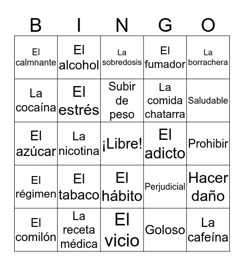 SPA 7-8 Capítulo 10 Bingo Card