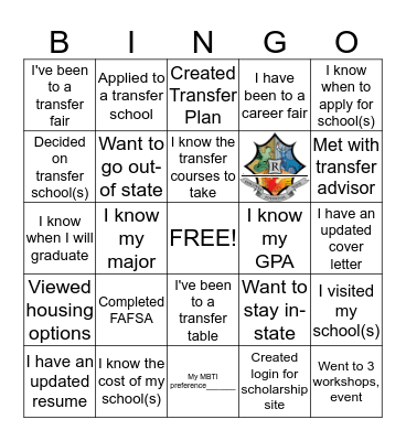 Transfer Planning  Bingo Card