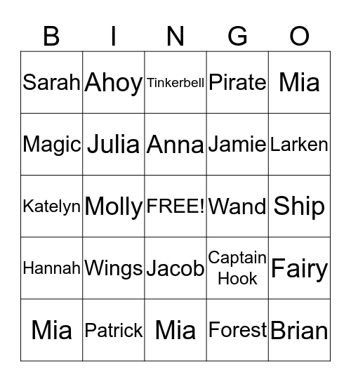 MAGICAL BIRTHDAY Bingo Card