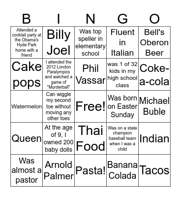 Get to know the team  Bingo Card