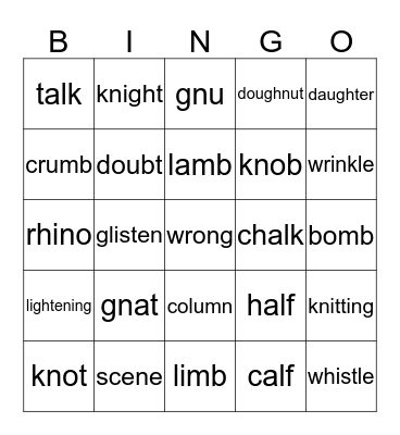 Bingo-Silent Bingo Card