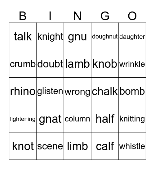 Bingo-Silent Bingo Card