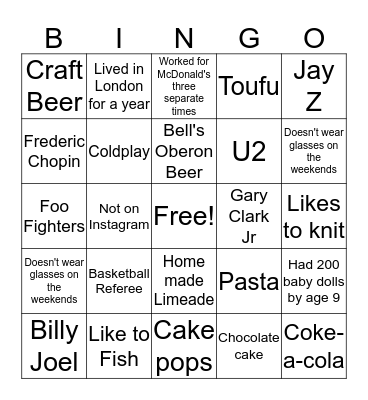 Get to know your team Bingo Card