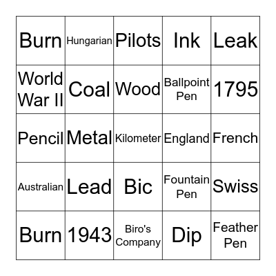 B I N G O Bingo Card