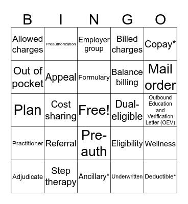 Medicare Speak Human Bingo Card