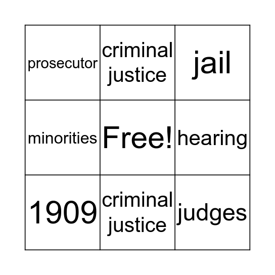 Unethical Decisions Made by Judges  Bingo Card