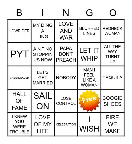 MXB008     KAMIKAZI KARAOKE Bingo Card