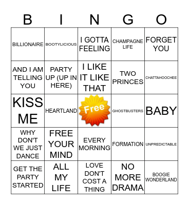 KAMIKAZI KARAOKE 3-27 ROUND 4 Bingo Card