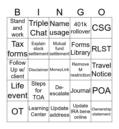 ESW3 BINGO Card