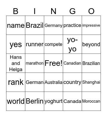 Review 59 & 60  Bingo Card