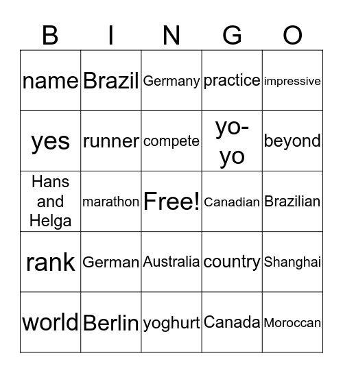 Review 59 & 60  Bingo Card