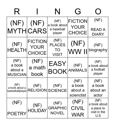 RINGO 2 Bingo Card