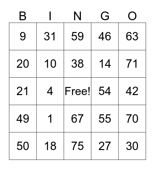 FHP CHEERLEADERS BINGO Card