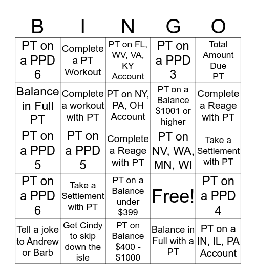 Dialer - VS - Manual  Bingo Card