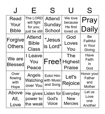 HALLELUJAH THE HIGHEST PRAISE Bingo Card