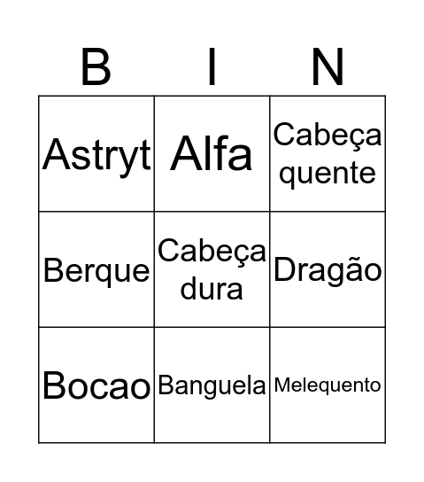 HENZO Bingo Card