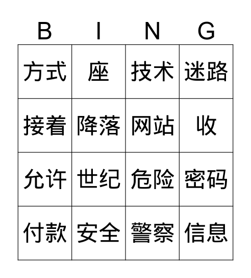 Upper Intermediate Unit 18 Bingo Card