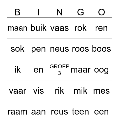 Kern 1 en 2 Bingo Card