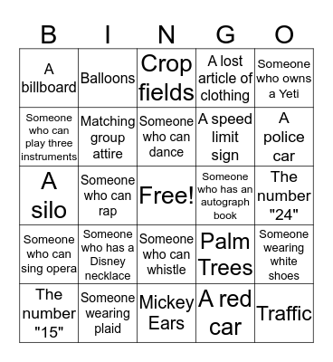 Spotted? Bingo Card