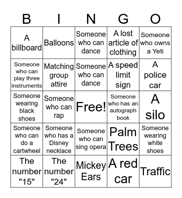 Spotted? Bingo Card
