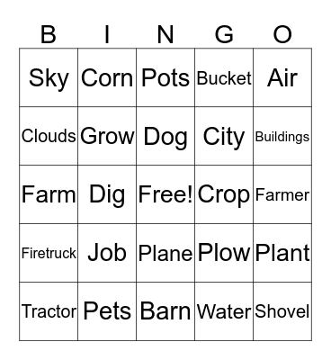 On the Job! Bingo Card