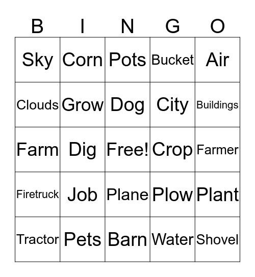 On the Job! Bingo Card