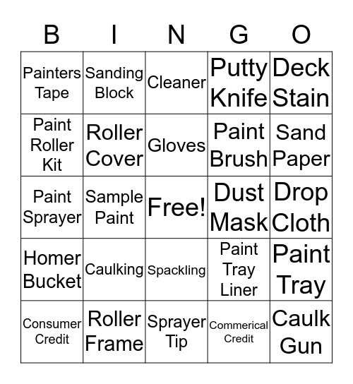 Paint Bingo Card