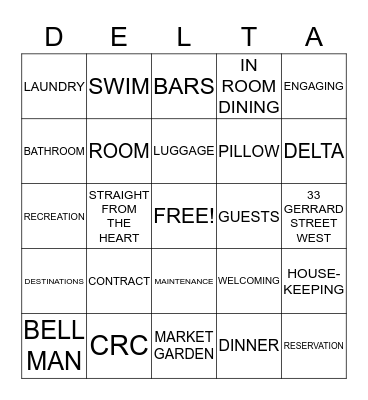 Delta 50th BIRTHDAY BINGO Card