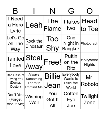 80's 3 Bingo Card