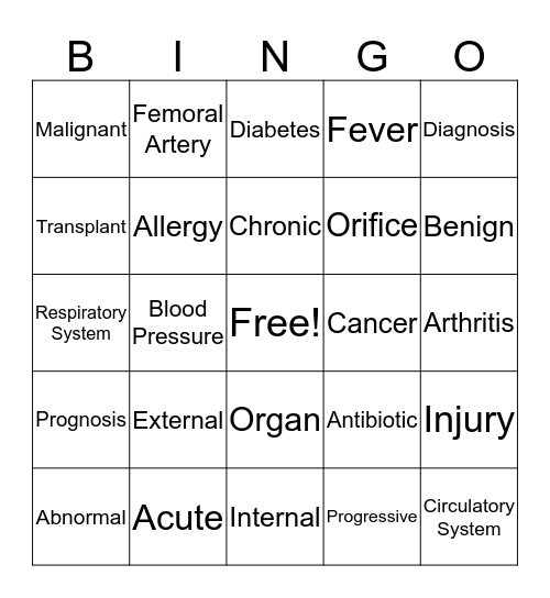 ADH BINGO! Bingo Card