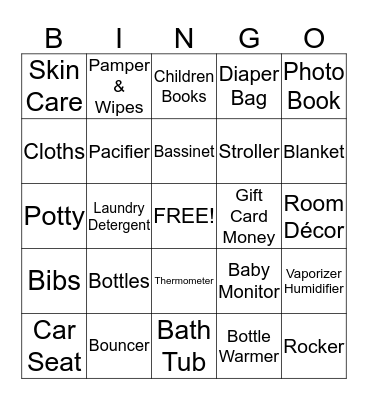 Iris and Mike- Baby Shower Bingo Card