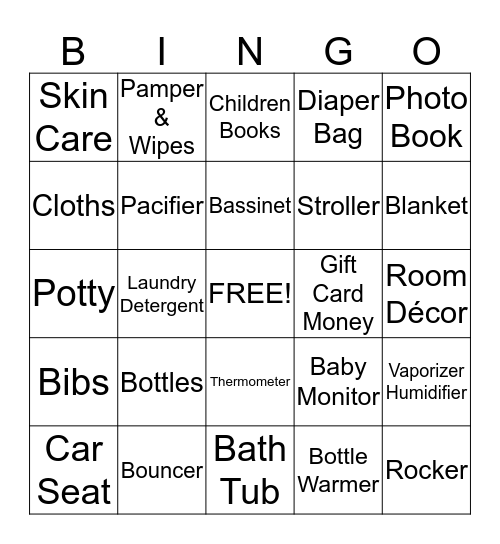 Iris and Mike- Baby Shower Bingo Card