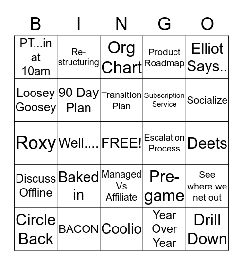 Sarah Bingo Card