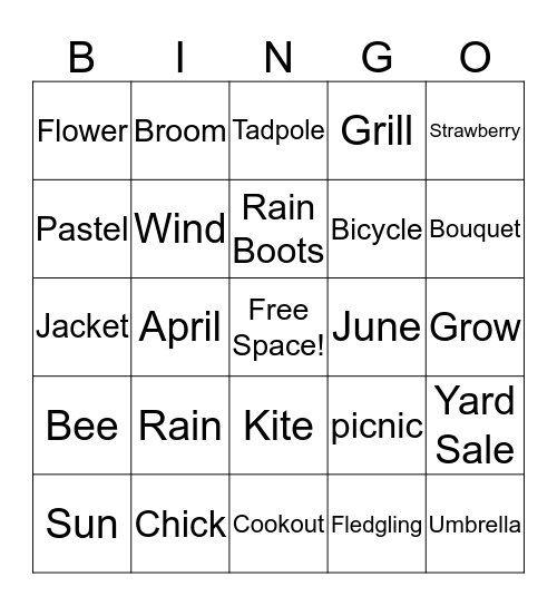 Spring Bingo Card