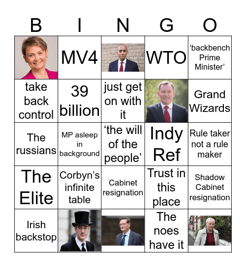 Brexit Bingo Card