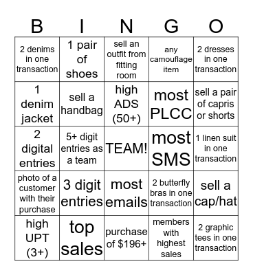 Ashley Stewart Bingo Card