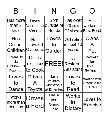 All Staff Sept 2012 Bingo Card