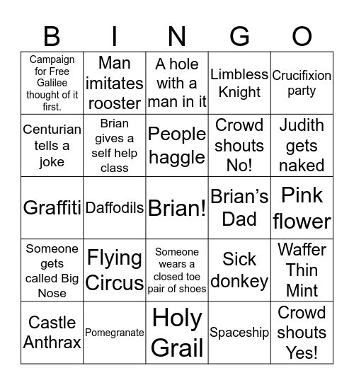 Brian Bingo! Bingo Card