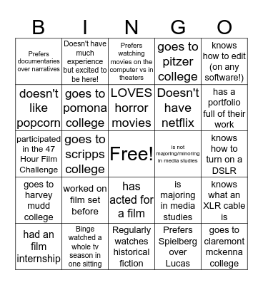 Find someone who... Bingo Card