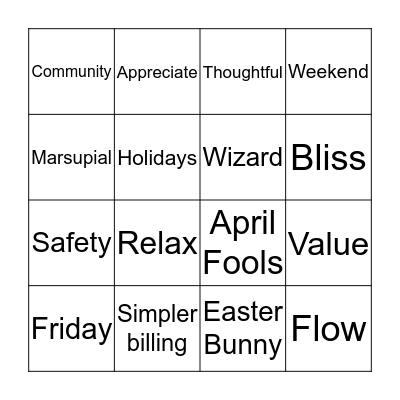 BINGO BLISS Bingo Card