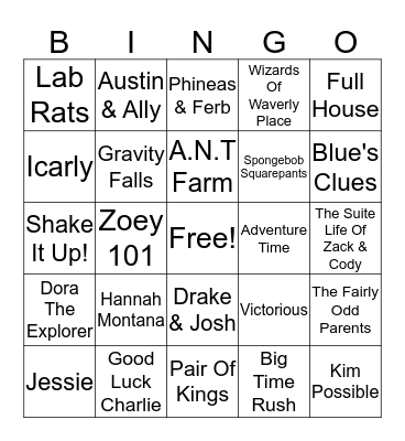 Childhood tv shows! Bingo Card