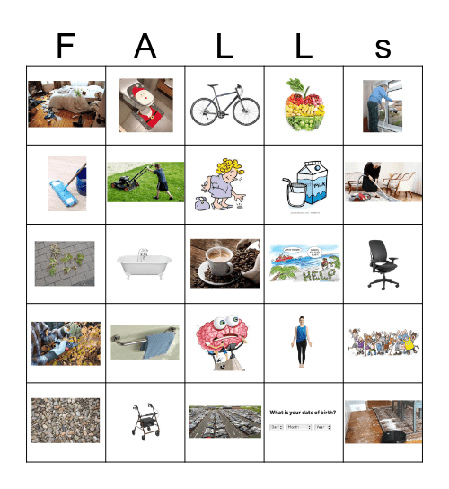 Call dont Fall  Bingo Card