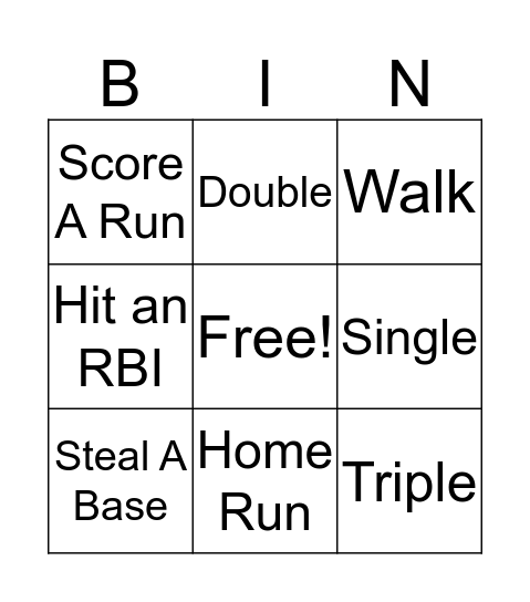 Mustang Giants Bingo Card
