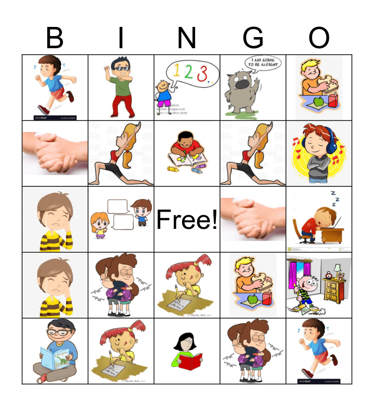 Self-Regulation Bingo Card