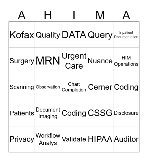 HIM HIP WEEK BINGO Card