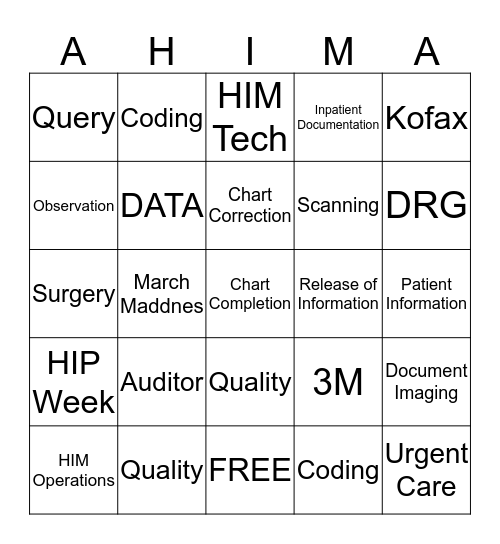 HIM HIP WEEK BINGO Card