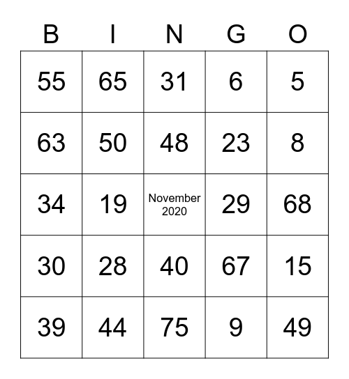CEDARCROFT T.V BINGO Card