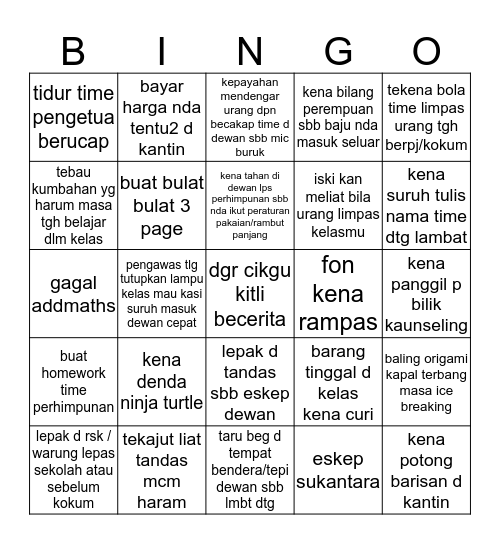 SMK LABUAN Bingo Card